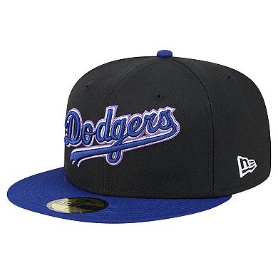 Men's New Era Black Los Angeles Dodgers  Retro Spring Training 59FIFTY Fitted Hat