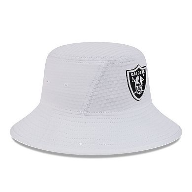 Men's New Era White Las Vegas Raiders 2024 NFL Training Camp Stretch Bucket Hat