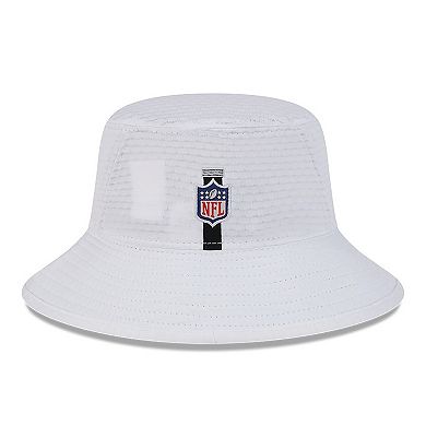 Men's New Era White Las Vegas Raiders 2024 NFL Training Camp Stretch Bucket Hat