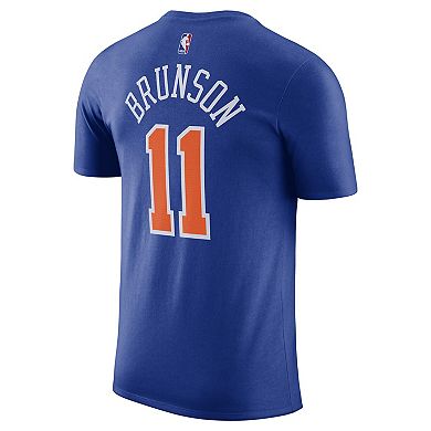 Men's Nike Jalen Brunson Blue New York Knicks Icon Edition Name & Number T-Shirt