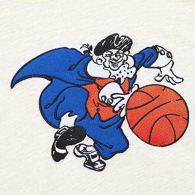 Men's Mitchell & Ness Cream New York Knicks Hardwood Classics Vintage Long Sleeve T-Shirt