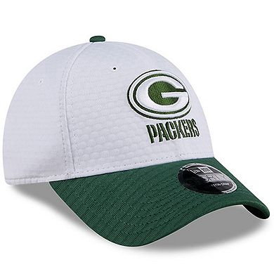 Men's New Era White/Green Green Bay Packers 2024 NFL Training Camp 9FORTY Adjustable Hat