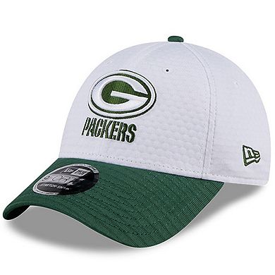 Men's New Era White/Green Green Bay Packers 2024 NFL Training Camp 9FORTY Adjustable Hat