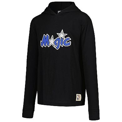 Youth Mitchell & Ness Black Orlando Magic Hardwood Classics Legendary Slub Lightweight Pullover Hoodie