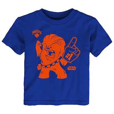 Toddler Royal New York Knicks Star Wars Chewie #1 Fan T-Shirt