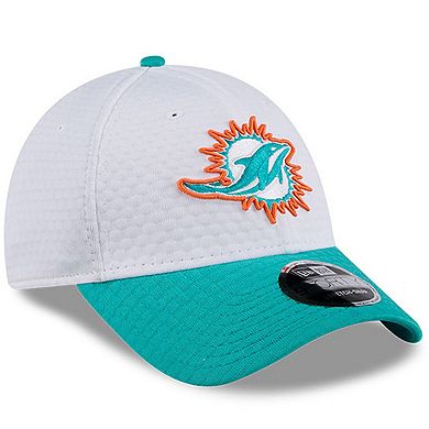 Men's New Era White/Aqua Miami Dolphins 2024 NFL Training Camp 9FORTY Adjustable Hat