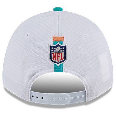 Men's New Era White/Aqua Miami Dolphins 2024 NFL Training Camp 9FORTY Adjustable Hat