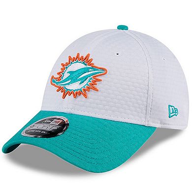 Men's New Era White/Aqua Miami Dolphins 2024 NFL Training Camp 9FORTY Adjustable Hat