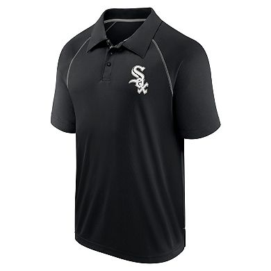 Men's Fanatics Black Chicago White Sox Strong Alone Raglan Polo