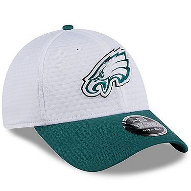 Youth New Era White/Midnight Green Philadelphia Eagles 2024 NFL Training Camp 9FORTY Adjustable Hat