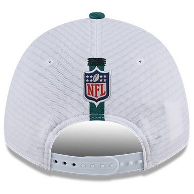 Youth New Era White/Midnight Green Philadelphia Eagles 2024 NFL Training Camp 9FORTY Adjustable Hat