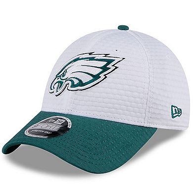 Youth New Era White/Midnight Green Philadelphia Eagles 2024 NFL Training Camp 9FORTY Adjustable Hat