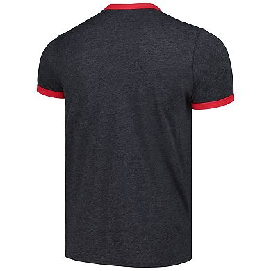 Men's Majestic Threads Black Cincinnati Reds Ringer Tri-Blend T-Shirt