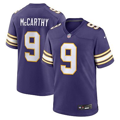 Men's Nike J.J. McCarthy Purple Minnesota Vikings 2nd Alternate 2024 NFL Draft First Round Pick Player Game Jersey