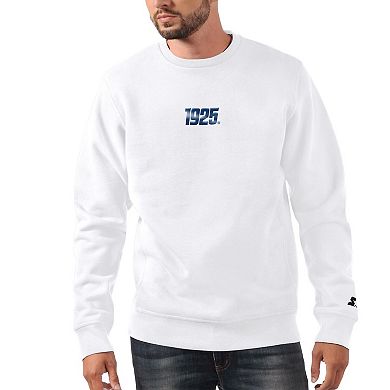 Men's Starter White New York Giants 1925 Collection Long Sleeve Pullover Sweatshirt