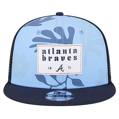 Men's New Era Navy Atlanta Braves Bikini Bottom Trucker 9FIFTY Snapback Hat