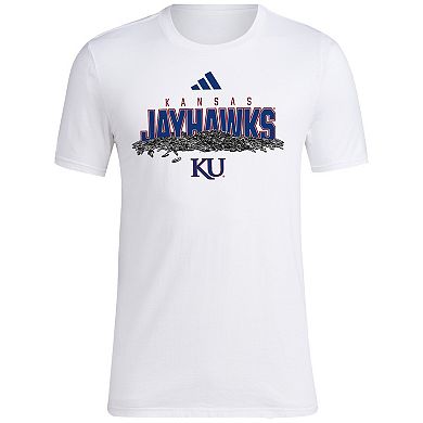 Men's adidas White Kansas Jayhawks Baseball Sunflower Seeds T-Shirt