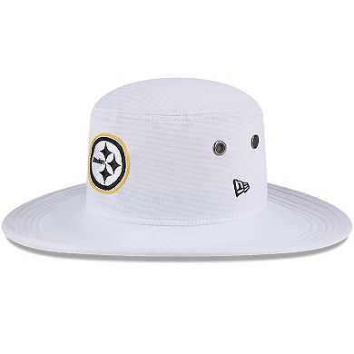 Men's New Era White Pittsburgh Steelers 2024 NFL Training Camp Panama Bucket Hat