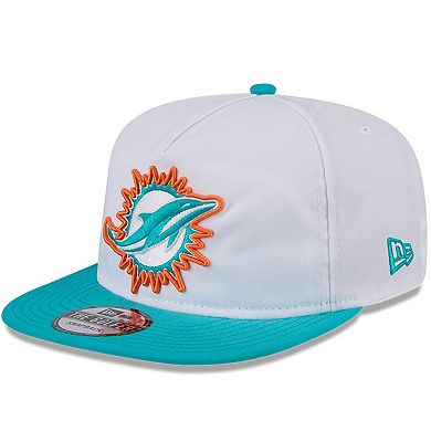 Men's New Era White/Aqua Miami Dolphins 2024 NFL Training Camp Golfer Snapback Hat