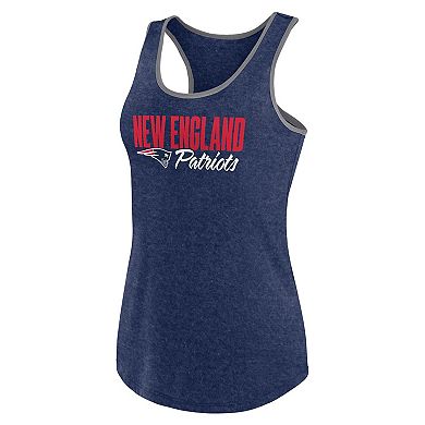 Women's  Fanatics Heather Navy New England Patriots Fuel Racerback Tank Top