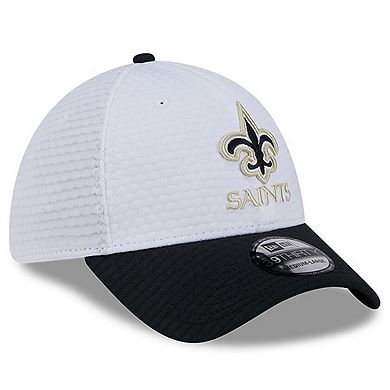 Men's New Era White/Black New Orleans Saints 2024 NFL Training Camp 39THIRTY Flex Hat