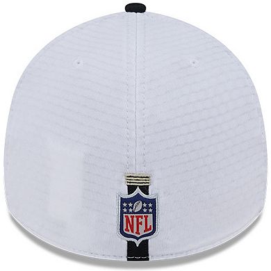 Men's New Era White/Black New Orleans Saints 2024 NFL Training Camp 39THIRTY Flex Hat