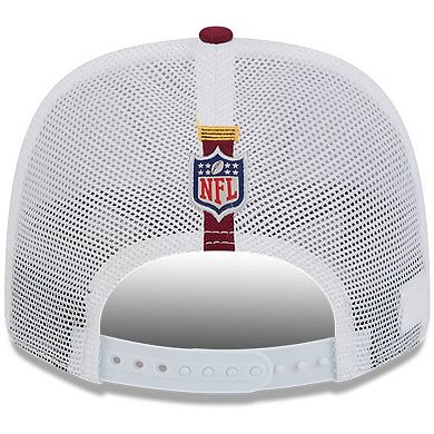 Men's New Era White/Burgundy Washington Commanders 2024 NFL Training Camp 9SEVENTY Trucker Hat