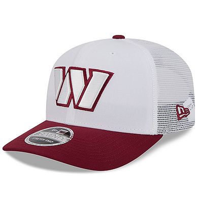 Men's New Era White/Burgundy Washington Commanders 2024 NFL Training Camp 9SEVENTY Trucker Hat