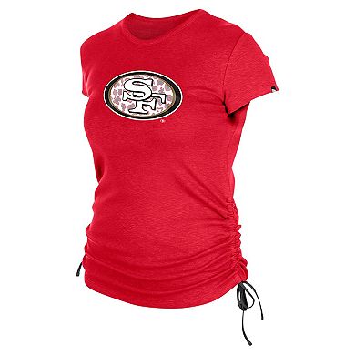 Women's New Era Red San Francisco 49ers Ruched Side T-Shirt