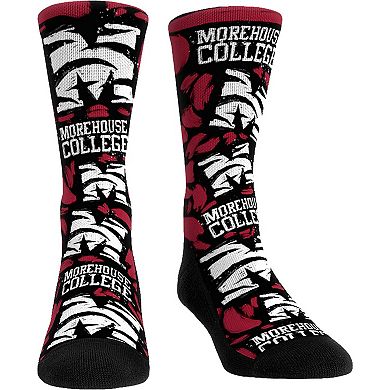 Unisex Rock Em Socks Morehouse Maroon Tigers Allover Logo & Paint Crew Socks