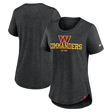 Women's Nike Heather Black Washington Commanders Fashion Tri-Blend T-Shirt