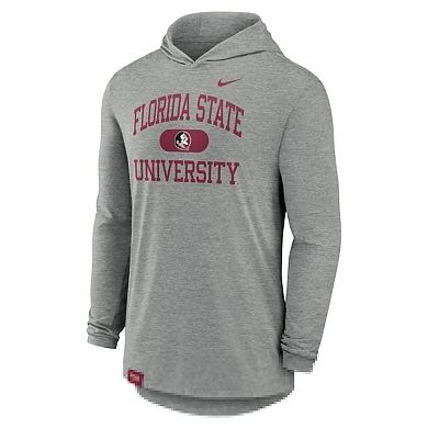 Men's Nike Heather Gray Florida State Seminoles Blitz Hoodie Long Sleeve T-Shirt