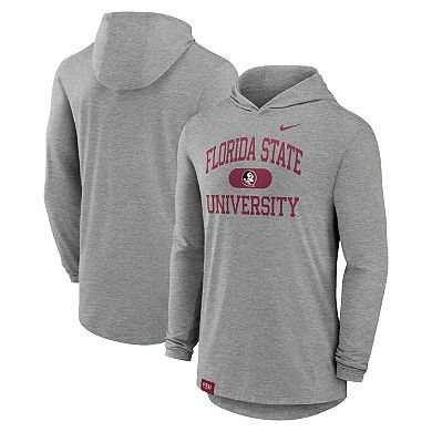 Men's Nike Heather Gray Florida State Seminoles Blitz Hoodie Long Sleeve T-Shirt