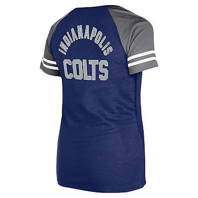 Women's New Era Royal Indianapolis Colts  Lace-Up Raglan T-Shirt