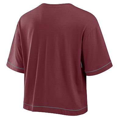 Women's Fanatics Maroon Texas A&M Aggies Home Team Bold Fashion Modest V-Neck Cropped T-Shirt