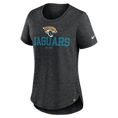 Women's Nike Heather Black Jacksonville Jaguars Fashion Tri-Blend T-Shirt