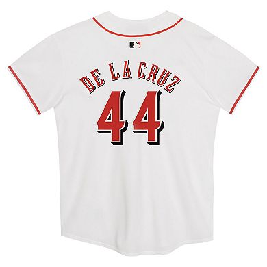 Preschool Nike Elly De La Cruz White Cincinnati Reds Home Game Jersey