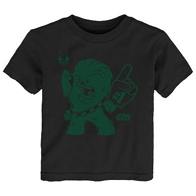 Toddler Green Milwaukee Bucks Star Wars Chewie #1 Fan T-Shirt