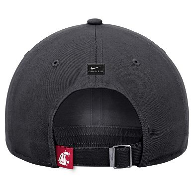 Men's Nike Charcoal Washington State Cougars 2024 Sideline Club Adjustable Hat