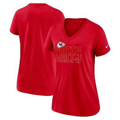 Women's Nike Heathered Red Kansas City Chiefs Lock Up Tri-Blend V-Neck T-Shirt