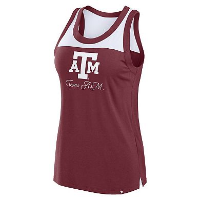 Women's Fanatics Maroon Texas A&M Aggies Crosley Colorblock Tank Top