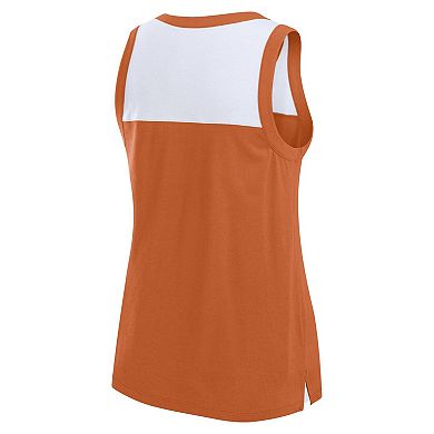 Women's Fanatics Texas Orange Texas Longhorns Crosley Colorblock Tank Top