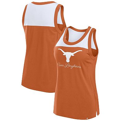 Women's Fanatics Texas Orange Texas Longhorns Crosley Colorblock Tank Top