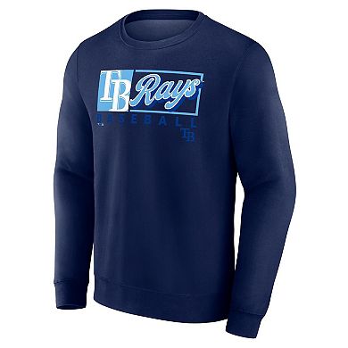 Men's Fanatics Navy Tampa Bay Rays Focus Fleece Pullover Sweatshirt