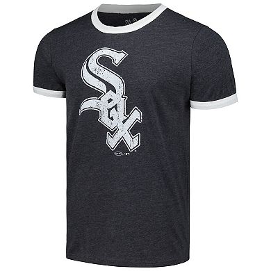 Men's Majestic Threads Black Chicago White Sox Ringer Tri-Blend T-Shirt