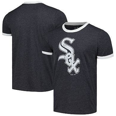 Men's Majestic Threads Black Chicago White Sox Ringer Tri-Blend T-Shirt