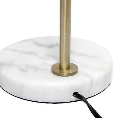 Lalia Home Studio Loft 21" White Globe Shade Table Lamp With Marble Base