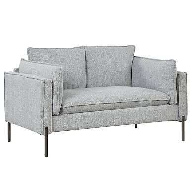 Modern Style Sofa Linen Fabric Loveseat Small Love Seats Couch for Small Spaces - Grey
