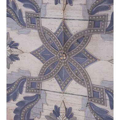 48" Blue and Brown Vintage Style Pari Blooming Hanging Wall Tile