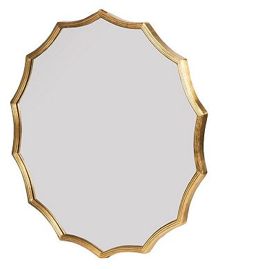 40" Gold Contemporary Style Framed Round Wall Mounted Mirror